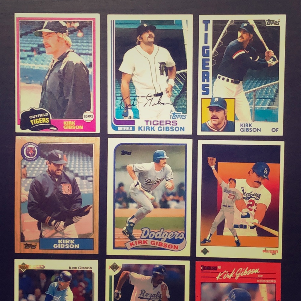 Kirk Gibson Baseball Card Lot (9) *NM Rookie Card*